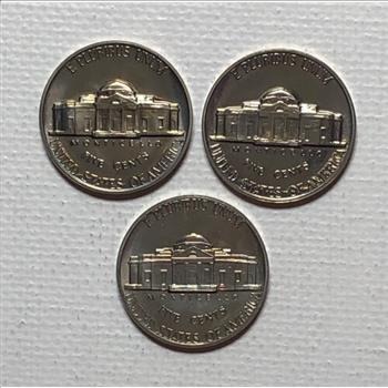 1968-S 1969-S 1971-S U.S. Jefferson Nickels- Mirror Shine