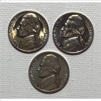 1968-S 1969-S 1971-S U.S. Jefferson Nickels- Mirror Shine