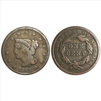 >1842 U.S. Braided Hair Cent Large Date