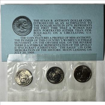* 1980 (P,D&S) U.S. Susan B. Anthony Souvenir Set Issued by the U.S. Treasury - In Original Envelope