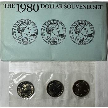 * 1980 (P,D&S) U.S. Susan B. Anthony Souvenir Set Issued by the U.S. Treasury - In Original Envelope