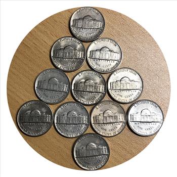 >Collection of US Jefferson Nickels 1939 - 1964 - Original Design Vintage - 11 Coins