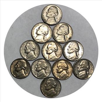 >Collection of US Jefferson Nickels 1939 - 1964 - Original Design Vintage - 11 Coins