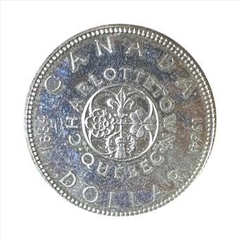 - 1864-1964 Canadian Silver Commemorative One Dollar Coin - COA - Numbered 488 of 7,296,832