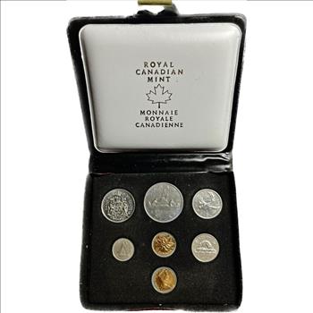 * 1976 Canada Royal Canadian Mint Uncirculated Coin Set - 7 Coin Set in Case with COA