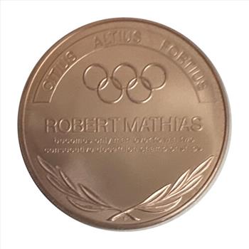 - 1952 Great Olympic Moments Collectible Bronze Token - Robert Mathias USA 1952 Decathlon Gold Medalist