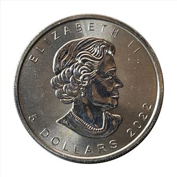 * 2022 Canada 1 Oz. Silver Maple Leaf Five Dollar ($5) - Lustrous