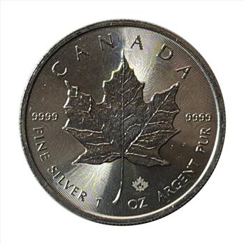 * 2022 Canada 1 Oz. Silver Maple Leaf Five Dollar ($5) - Lustrous
