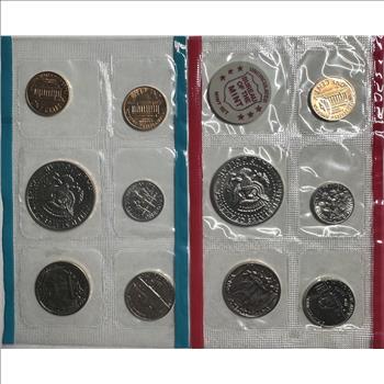 >1972 (P&D) U.S. Mint Uncirculated Coin Set-11 Coins Including (2) Kennedy Half Dollars in Original Mint Packaging w/Mint Tokens