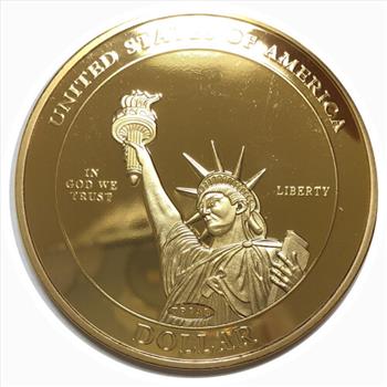 #Ronald Reagan Commemorative Coin  - Trial Dollar- Gold Layered