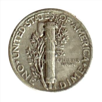 - 1944 U.S. Silver Winged Liberty Mercury Dime - Good Detail