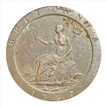 >1797 Great Britain George III D.G. Rex - One Pence - Nice Detail!