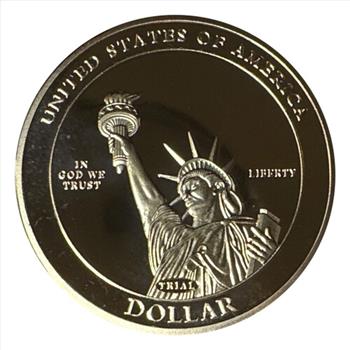 - Presidential Dollar Trials Collection - Abraham Lincoln Proof 24k Gold Layered Dollar - 9,999 Issue - American Mint