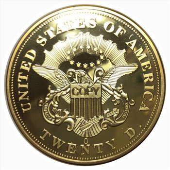 #American Mint Copy of 1861-O Twenty Dollar Double Eagle Coin - Gold Layered