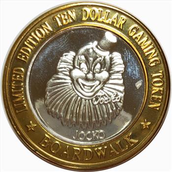 Silver Strike!  Limited Edition $10 Silver Gaming Token - Boardwalk Casino Las Vegas Nevada  - .999 Fine Silver