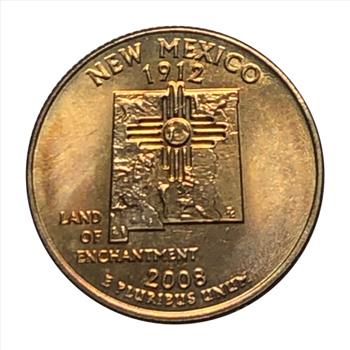 *2008-D US Uncirculated Washington State Quarter - New Mexico - Album Toned