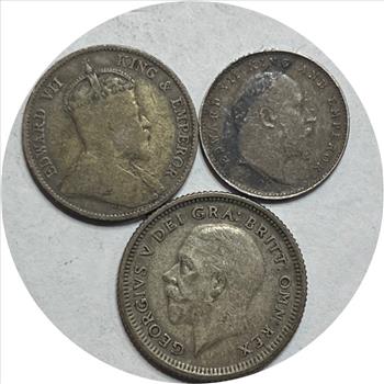 (3) Great Britain Silver Coins-All Choice Original