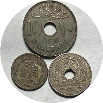 (3) World Coins Netherlands, Ceylon & Middle East