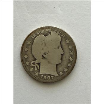 1907-O U.S. Silver Barber Quarter - New to Market