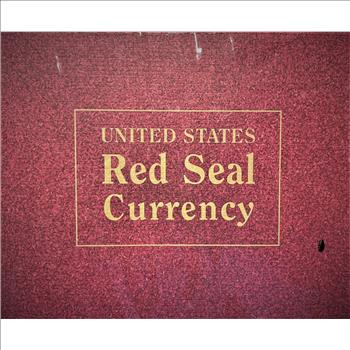 (2) Red Seal U.S. Currency Notes (1) 1928 D $2 Bill & (1) 1963 $5 Bill Scarce Obsolete Notes In Custom Bifold