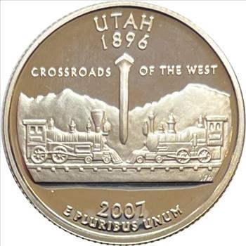 2007-S U.S. Silver Utah State Quarter Gem Deep Cameo Silver Proof
