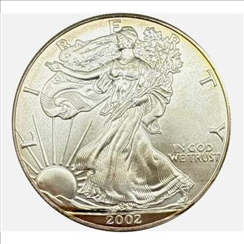 2002 U.S. Uncirculated Silver American Eagle One Dollar - Brilliant Gem!