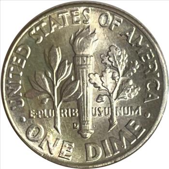 Rare Mint Variety Cracked Crown 1962-D US Silver Roosevelt Dime Brilliant Uncirculated