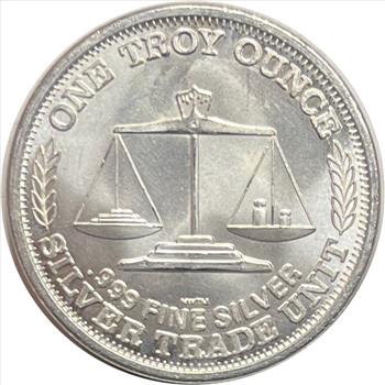 .999 One Silver Trade Unit Troy Ounce Pure Silver Round-Uncirculated