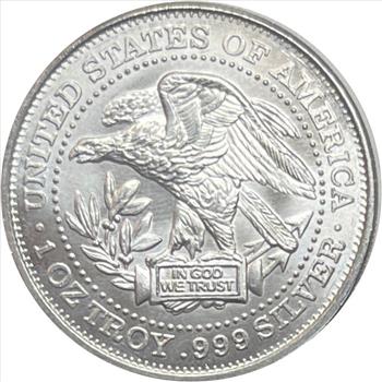 .999 One Silver Trade Unit Troy Ounce Pure Silver Round-Uncirculated