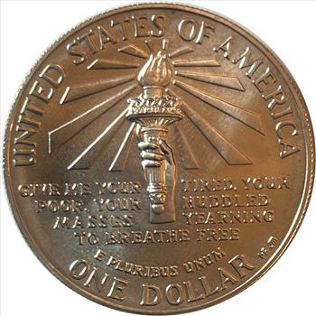 1986-P U.S. Silver Brilliant Uncirculated Liberty Silver Dollar-Custom Encased