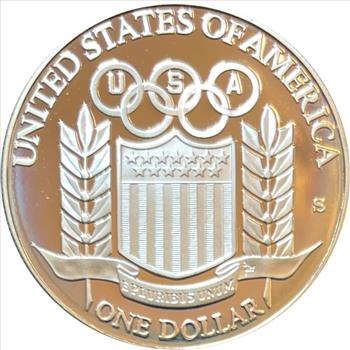 1992-S U.S. Silver Gem Proof Olympic Commemorative Dollar-Lightly Toned Rim