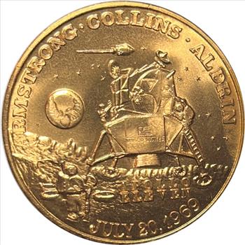Project Apollo 1969 Moon Landing Commemorative Bronze Coin-Choice Uncirculated-Scarce