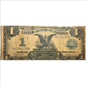 1899 US Black Eagle $1 Horse Blanket Currency Note 