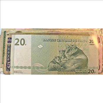 40 + Unsearched World Currency Notes-As Purchased In One Large Currency Sleeve