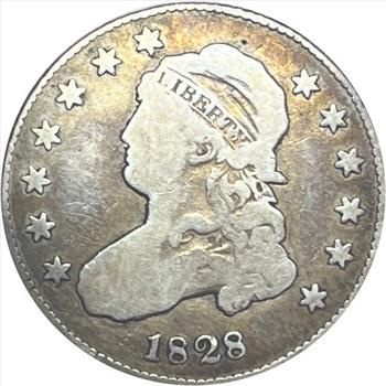 1828 U.S. Silver Capped Bust Quarter-Lovely Album Toning