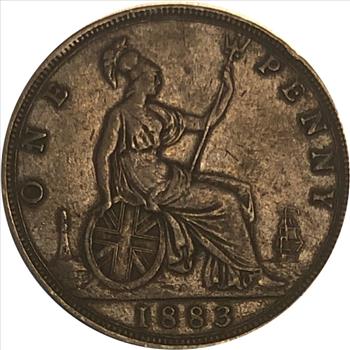 1883 Great Britain Copper One Penny Nice Collector Grade