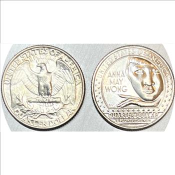 90 Years Of Washington Quarters! 1932 & 2022 U.S. Washington Quarter Examples High Grade & Lustrous (2 Coins)