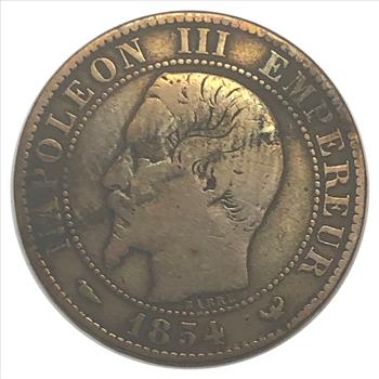 1854-W France 5 Centimes Coin Empire Francais