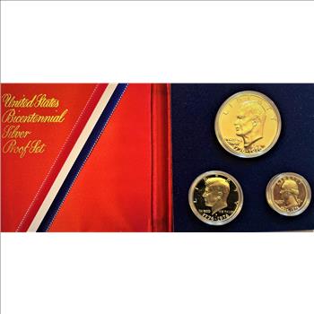 1976 U.S. Silver 3 Piece Bicentennial Silver Proof Set 