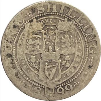 1899 Great Britain Silver One Shilling-Queen Victoria Reign
