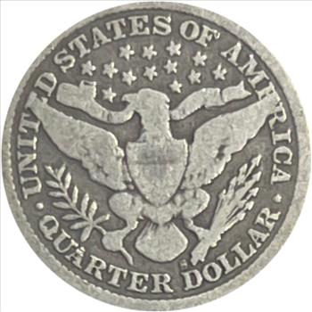 Diificult 1894-S Silver Barber Quarter With Scarce Far Right Mint Mark