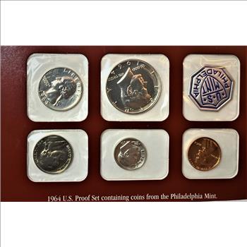 1964 U.S. Proof Set-Beautiful Original John F Kennedy First Year Of Issue Set!