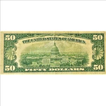 1934 C U.S. $50 Federal Reserve Note Ulysses S. Grant Nice Collector Grade-Comes In Sleeve