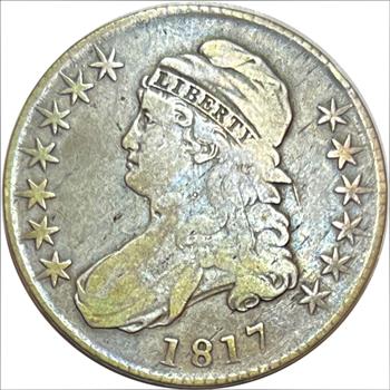 1817 U.S. Silver Capped Bust Half Dollar-Nice Collector Grade