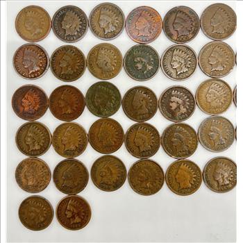 Roll of Indian Head Cents - 52 Coins, 1886 to 1908