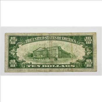 1934 US Ten Dollar ($10) Federal Reserve Note - Green Seal 