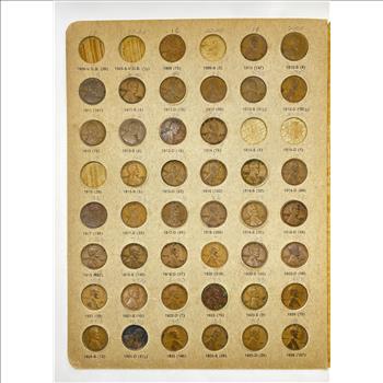 Dansco Lincoln Cent Album - 1909 - 1943, 90 Coins
