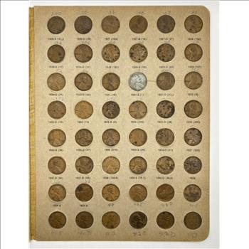 Dansco Lincoln Cent Album - 1909 - 1943, 90 Coins