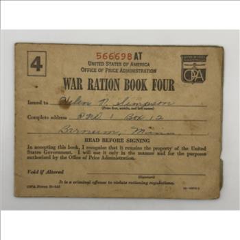 WWII US War Ration Book Four