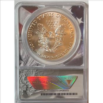 2021 (P) U.S. .999 Pure American Silver Eagle ANACS Certified MS70 First Strike Coin! Struck At Philadelphia Mint Heraldic Eagle Type 1 Perfection!
